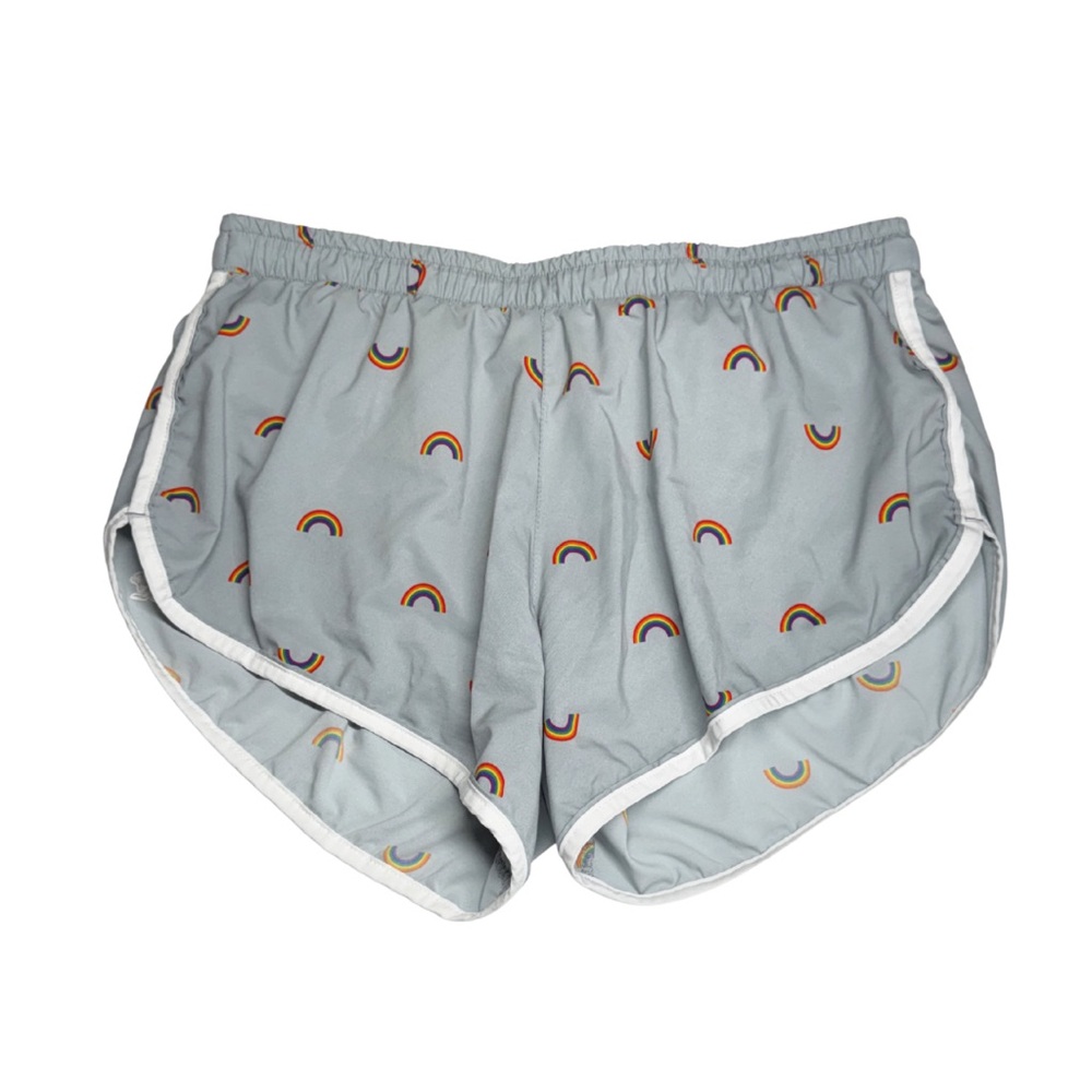 Rabbit Women's Repeats 2” rainbow love all Athletic running Shorts pride workout - Picture 1 of 9